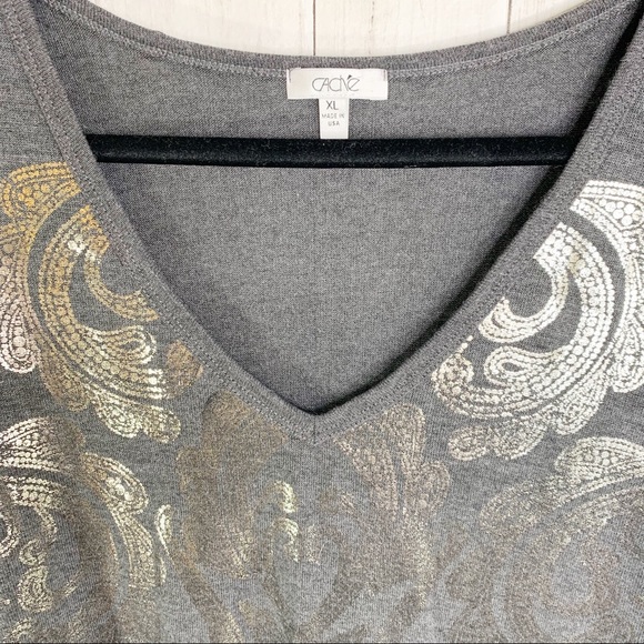 CACHE Metallic Long Sleeve Shirt XL - Picture 3 of 8